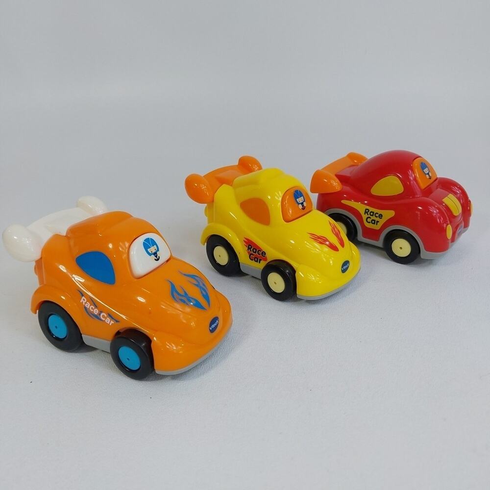 Vtech Go Go Smart Wheels Lot of 3 Race Cars‎ Orange Yellow Red